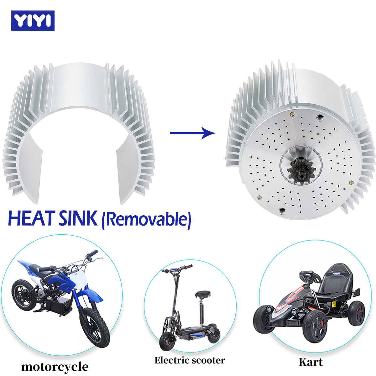 72V 3000W Motor, Isı Emicili E - Motorcycle Gear Hub incelemesi ve fiyatı